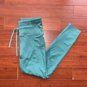 Fabletics High-Waisted Ultra Cool Shine Panel Leggings /Color:Soft Pine/Serenity